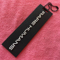 Die Cut Logos 3D Effect PVC Rubber Hangtagbrand Name Embossed Rubber Swing Tag With Black Ballchain