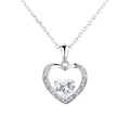 Valentine's Day Gifts for Girlfriend 925 Silver Love Heart-Shaped Zircon Pendant Necklace for Women Fine Jewelry Necklace Gifts