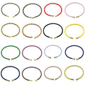 LIVE4U DIY Braided  Rope C-shaped  Open   Elastic   Wholesale  Couple Stainless Steel Bracelets RS22MB01