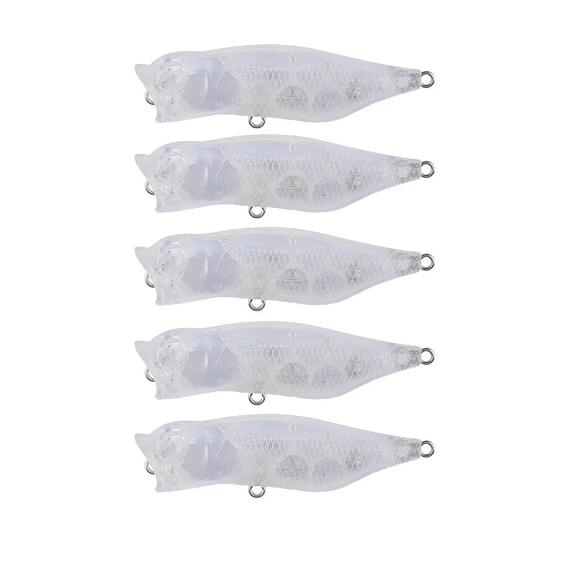 DORISEA N52 6.7cm 7g Unpainted Blank Hard Plastic Crankbait Fishing Bait Lure for River Use Artificial Minnow Popper VIB