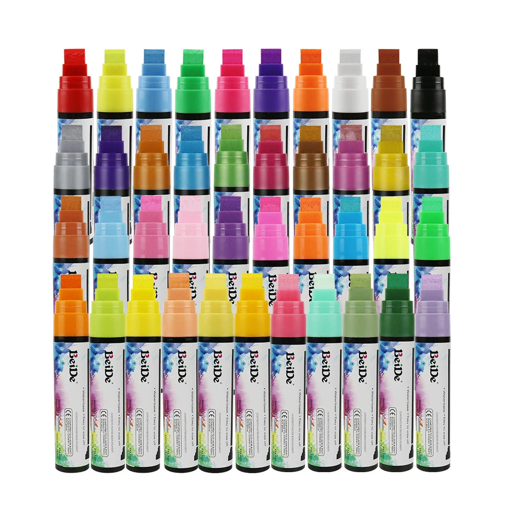 15mm Tip Led Neon Liquid Chalk Markers Dry/Wet Erase Fluorescent Chalk Markers for Chalkboard Blackboard and Glass