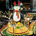 Custom Giant Cartoon Christmas Inflatable Penguin with Scarf & Antler Commercial Inflatable Christmas Decoration