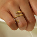 Hip Pop Style Stainless Steel Rings Trendy Opp Bag Gold Engagement Ring Unisex Rings Geometric Women Knuckle Party