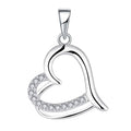Wholesale Women Zircon Diamond Rhodium Plated Custom Engagement Trendy Love Romantic Heart Themed 925 Sterling Silver Pendants