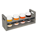 Beer Flight Board Tasting Sampler Set with Chalkboard Panel 4 Beer Glasses and Vintage Gray Wood Carrying Tray with Handles