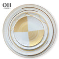 China Factory Contemporary Luxury Yellow Bone China Porcelain Dinnerware Set Eco-Friendly Customized Wedding Dishes Plates