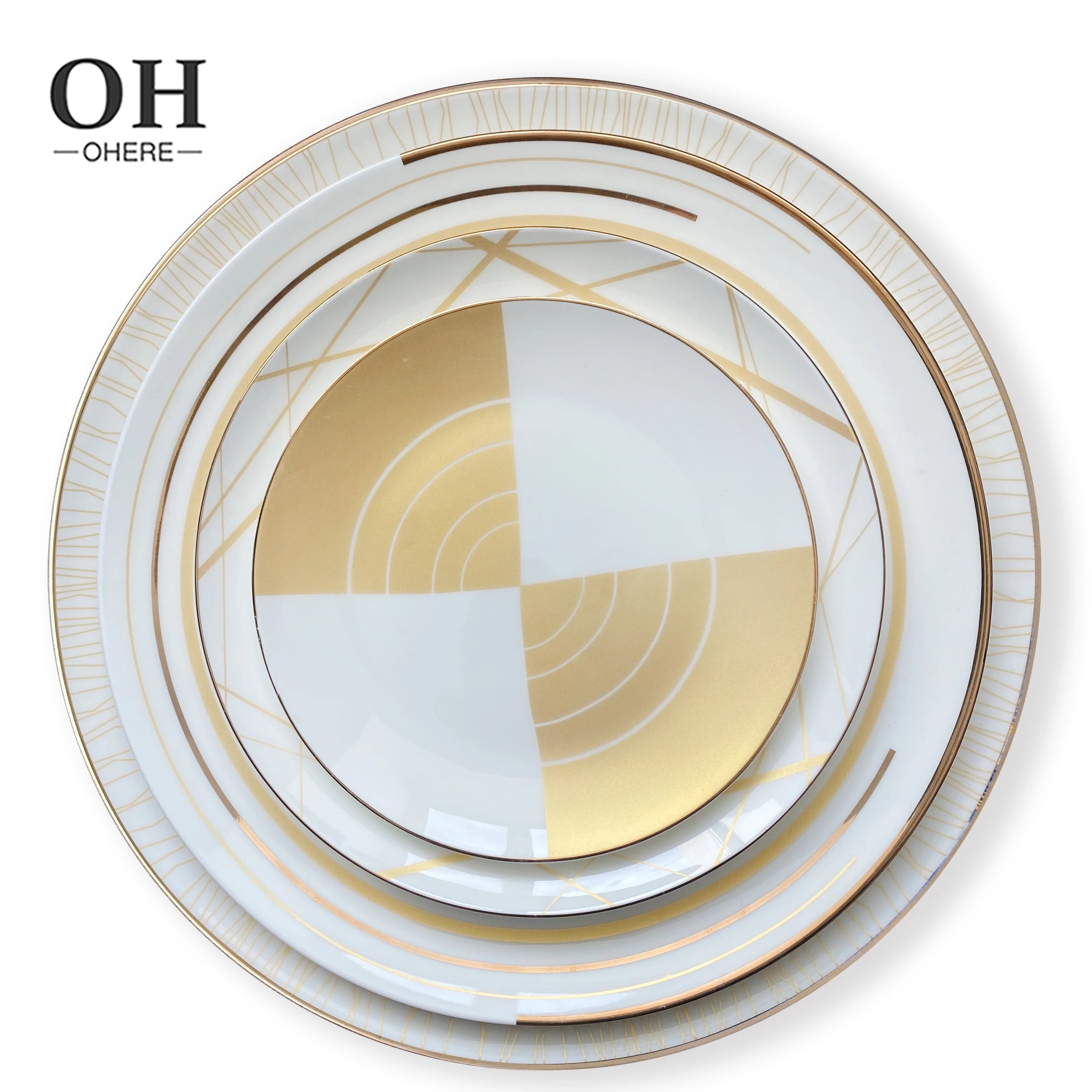 China Factory Contemporary Luxury Yellow Bone China Porcelain Dinnerware Set Eco-Friendly Customized Wedding Dishes Plates