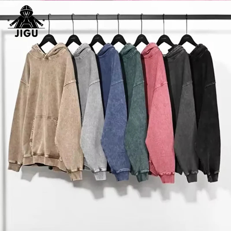 Wholesale 500gsm Heavy Plain Custom Heavyweight Distress Oversized Blank Stone Acid Vintage Wash Autumn Printed Embroidered