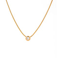 J&D Jewelry Dainty Style Stainless Steel Snake Chain Circle CZ Zirconia Pendant Necklace for Women