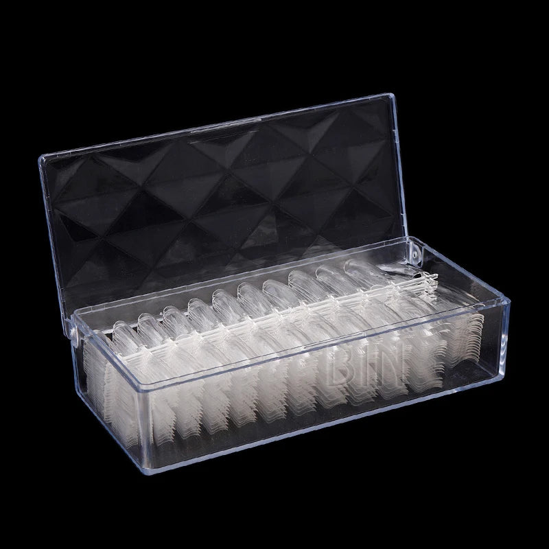 BIN Nail Supplies Nail Tips 240 Pcs Clear Extra Long Full Cover Nail Tips