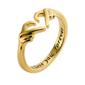 AA00027 Fashion Romantic Love Forever Carved Open Finger Ring Adjustable Jewelry Heart Embrace Couple Hug Ring for Women Men