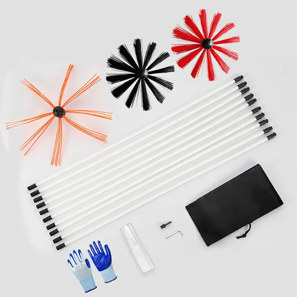 Automatic Industrial Duct Naylon Brush Sweep Fireplace Dryer Vent Gutter Cleaner Cleaning Kitchen Tools Chimney Sweep Kit