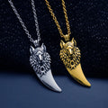 Men's Necklaces Punk Hip-hop Accessories Wolf Tooth Pendants Necklaces Layered High-end Accessories Necklaces