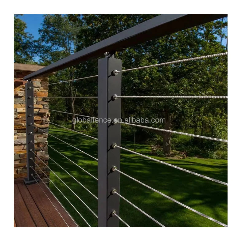 Reilbu Factory Price 42" Deck Railings Stainless Steel Cable Railing Aluminum Post