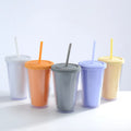 Wholesale Top Seller Custom Hot Selling 16oz Double Wall Plastic Travel Tumbler Cup Coffee Mugs with Straw and Lid