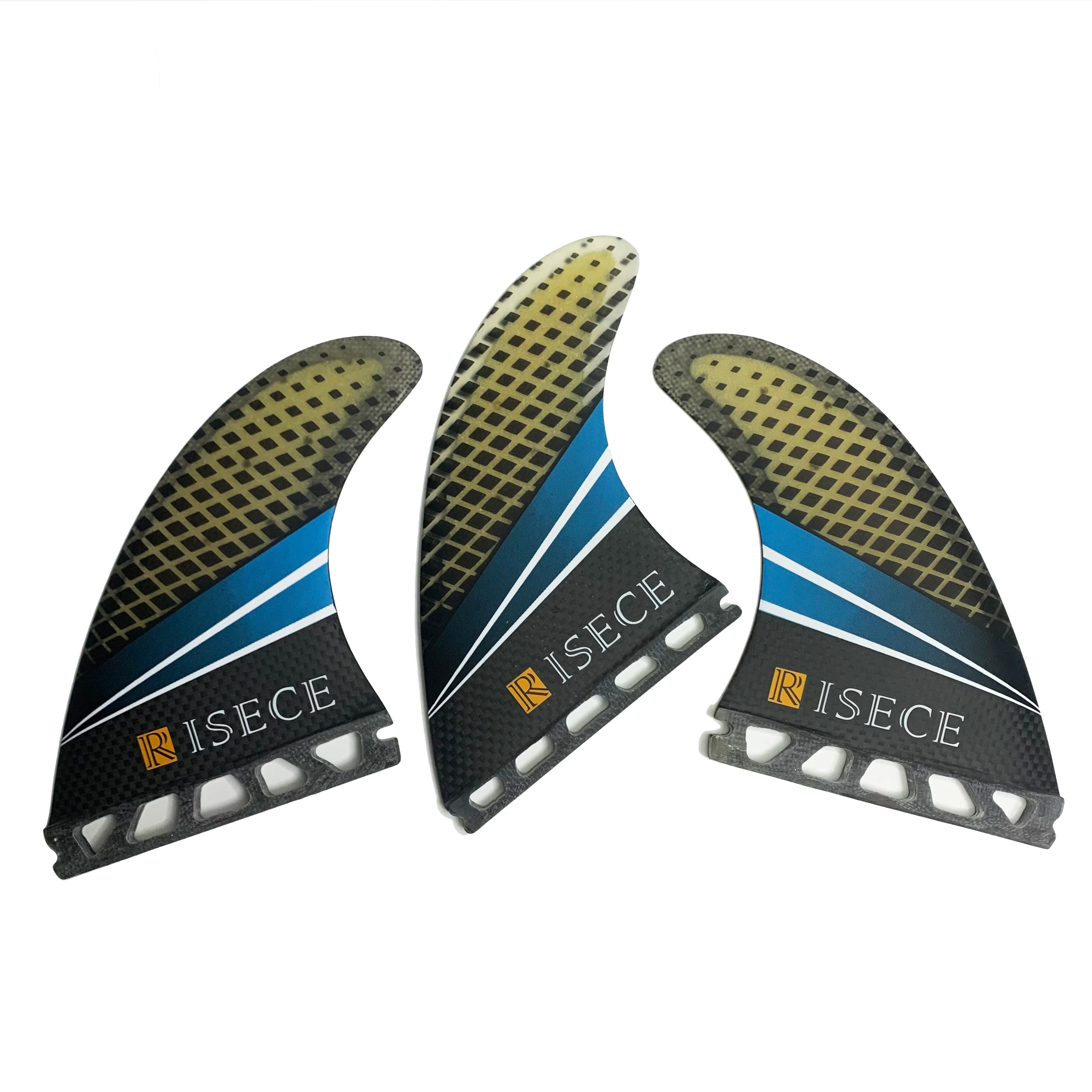 RISECE PMI Core Surfboard Fins Carbon Fiber Quilhas Lightweight Floatable Surf Fin Single Tab PMI Carbon Fin Thruster Set