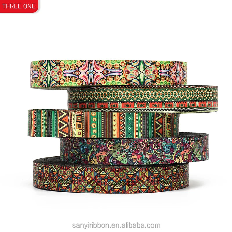 38mmPolyester Printing Ribbon Heat Transfer Pet Ribbon Polyester Belt Bag Shoulder Custom Cloth Accessories Ribbon  Jacquard Web