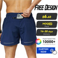 Wholesale Custom Men's Woven Drawstring Jogger Shorts Quick Drying Breathable Outdoor Running Back Zip Pocket Gym Shorts