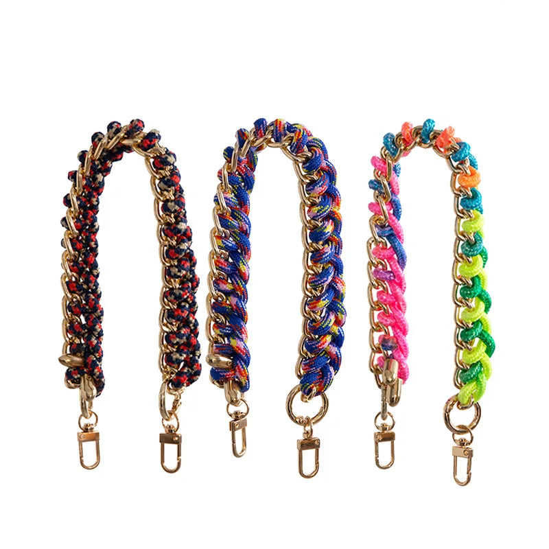 2025 New Fashion 40cm Handbag Bag Braided Nylon Hand Wrist Purse Handle Rope Straps Phone Chain for Handbags Women Bag