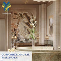 Custom UV Hand Painted Embroidered Chinoiserie 3D Floral Flower Tropical Mural Wallpaper Wall Paper for Bedroom Wall Decoration