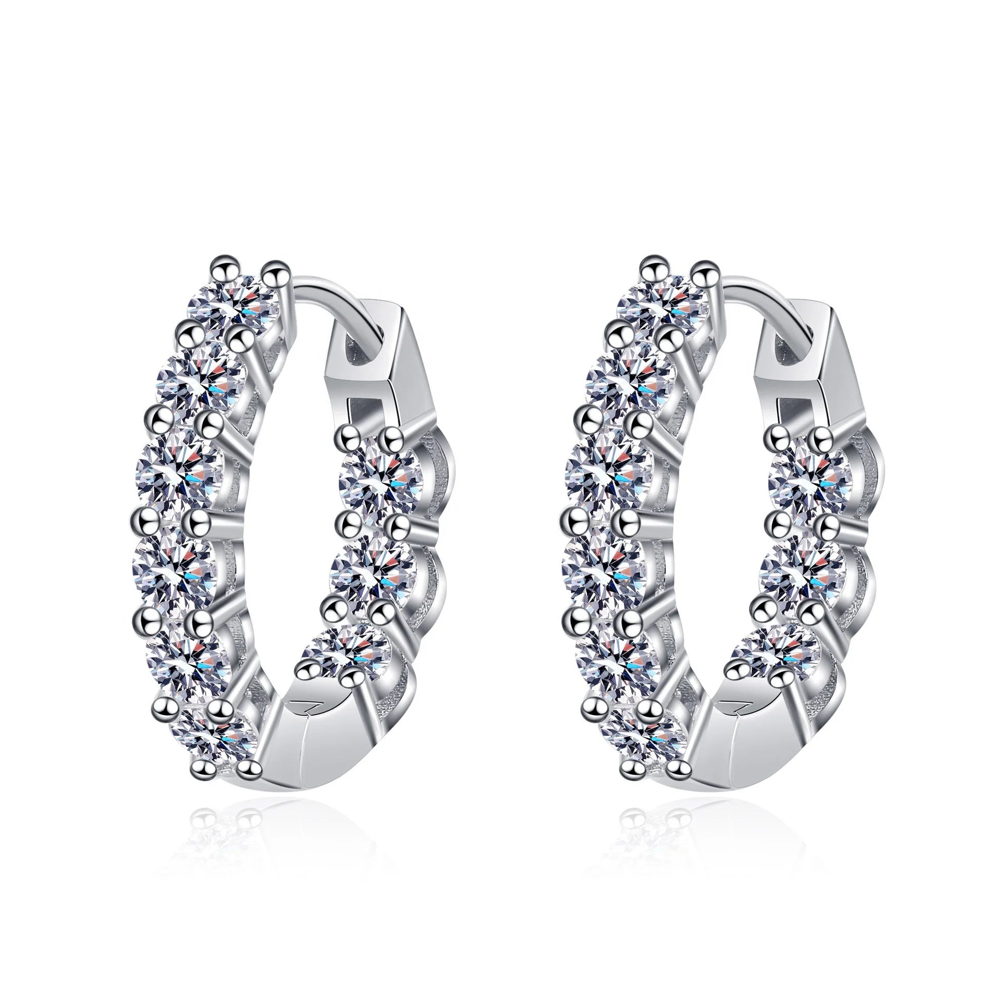 Valentines Day Gift 2023 Moissanite Jewelry 925 Sterling Silver Huggies Earrings for Women Fashion Jewelry 2023