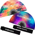 Wholesale Large Custom-Printed DIY Traditional Folding Bamboo Hand Fans Painted Music Logo Promotional Business Gifts