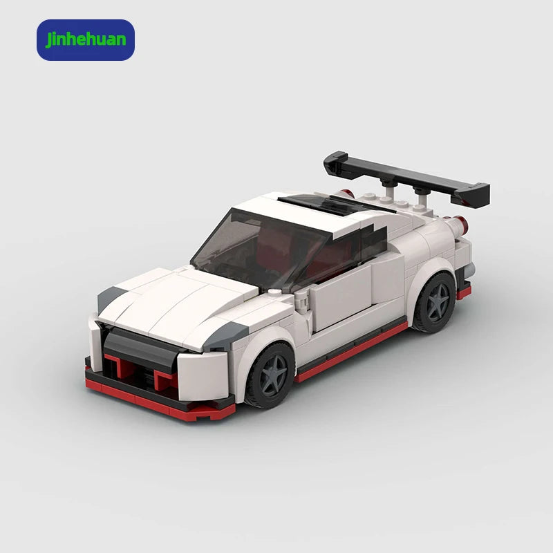 Creative Classic Moc Brick Toy for Kids White Sport Car Building Block for Boy Gift Assembled Car Building Block Sets