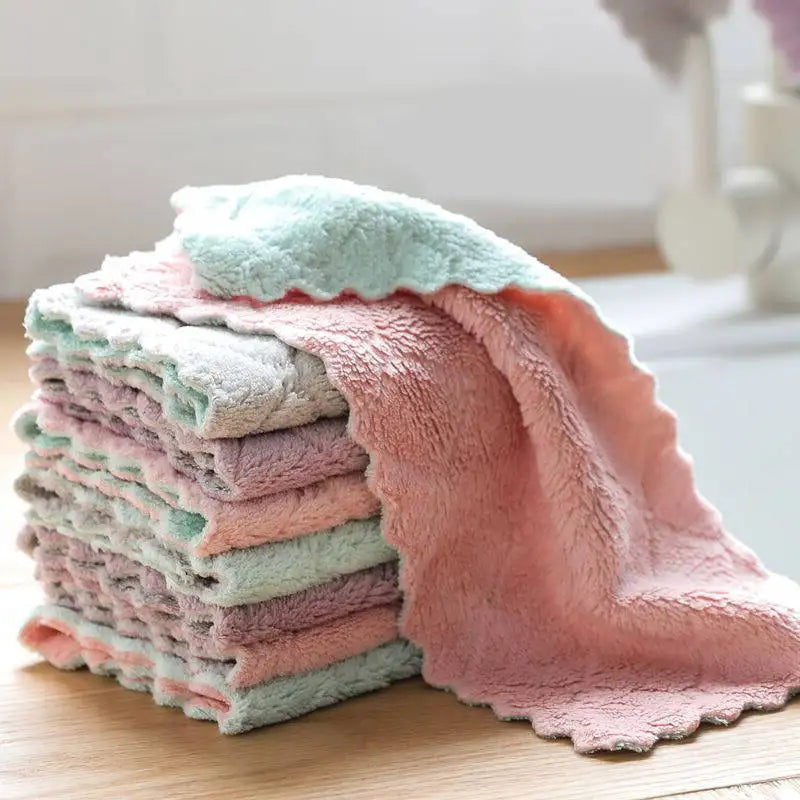RTS Manufacturers Cheap Rags Cleaning Custom Dish Cloth Custom Drying Wash Kitchen Dish Towel Absorbent Washable Cleaning Cloths