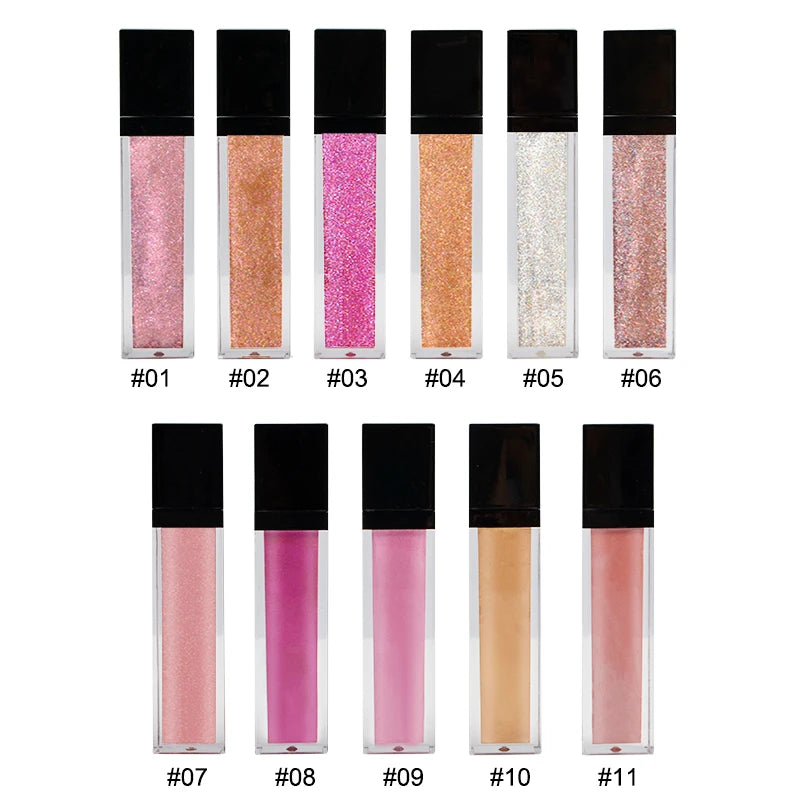 Wholesale Glitter Private Label Lip Gloss Custom logo and Packaging