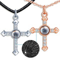 Couple Necklace Zircon Cross 100 Languages I Love You S925 Special Gift for Valentines Day