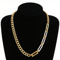 Advanced Bling Design Square Shape 18K Gold Plated Chain Fashion Necklace Wholesale