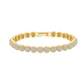 RINNTIN SB210 Sparkling 5.3mm Width 5A Round Cut CZ Pave Setting Tennis 925 Sterling Silver Casting Bracelet