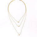 G190 Love Heart Stainless Steel Bead Chain Multilayer Necklaces Baroque Pearl Round Pendant Women Necklace