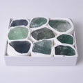 HZ Wholesale Natural Crystals Raw Gemstone Healing Stones Green Fluorite Rough Stones Set Box for Sale