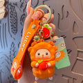 Kawaii Bag Car Backpack Charm Pendant Fruit Little Sheep KeyChain 3D Soft PVC Creative Cute Cartoon Sheep Charm Keyring