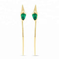 Latest Fashion Top Design Sterling Silver Stud Emerald Earrings Hook