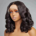 Women's Short Human Hair 13x4 clear Front Lace Bob Wig Heat Resistant Non-glue Human Hair Wig