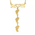 Custom Name Necklace Personalised Link Chain with Stainless Steel Lettering for Mom Family Jewelry Gift on Mother's Day