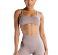 Pink Nylon/spandex Seamless Beautiful Back Fitness Yoga Backless Camisole Detachable Chest Pad