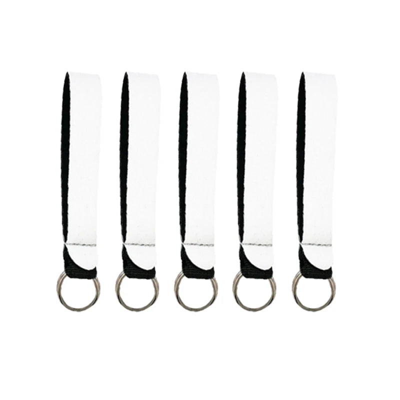 Hot Selling Ready to Ship White Color Neoprene Hand Wrist Strap Sublimation Blanks Lanyard Wrist Keychain for Printing RTS