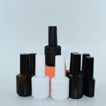 In Stock Glass Nail Polish Empty Bottle 15ml 8ml Cylinder Black UV Gel Storage Container with Brush Screw Caps Packaging