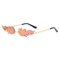 Personalized PC Flame Shades Sunglasses 2022 Rimless Colorful Women Metal Sun Glasses