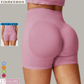 YISHENHON 2024 Women's High-Waist Seamless Scrunch Fitness Yoga Shorts Quick Dry  Colors Custom Logo Hot Sale Unique Print