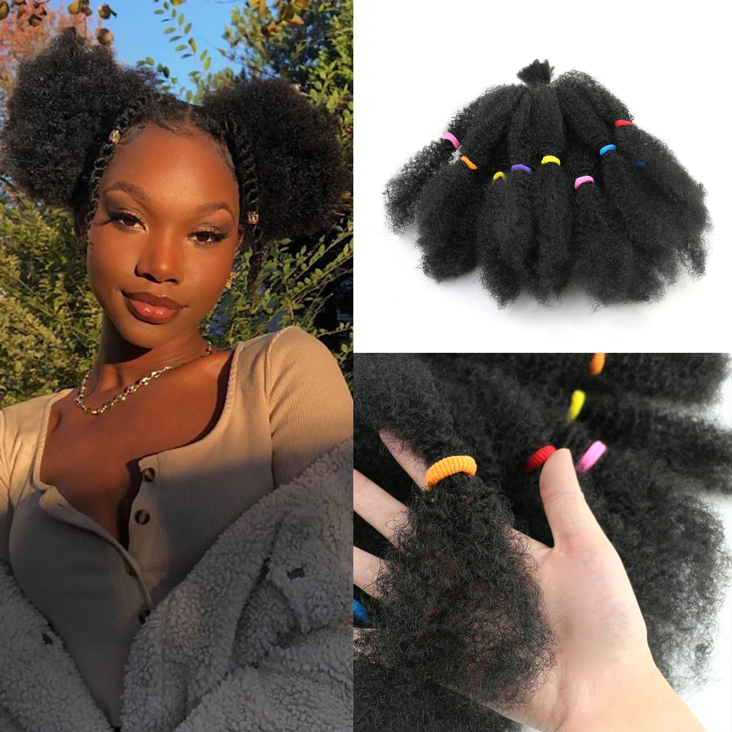 Marley Short Afro Kinky Twist Packs Hair Curly Crochet Hair for Marley Twist Crochet Braids Synthetic Kinky Hair Extensions