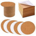 4 Inch Self Adhesive Cork Coaster Round Backing Cork Tiles Mat with Strong Adhesive-Backed for DIY Crafts Adhesive Cork Board