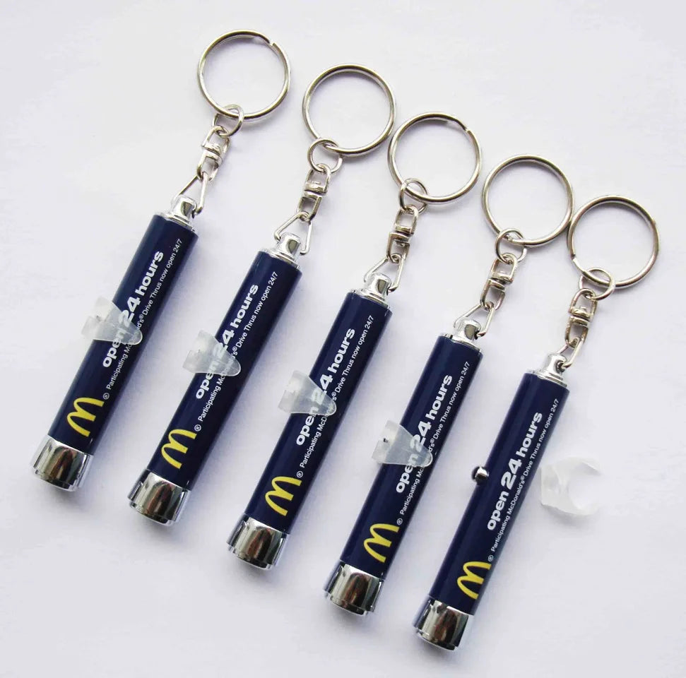 Custom Full-Color LED Logo Projector Torch Keychain Low MOQ Metal Projection Promotional Carabiners & Keychains