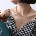 Bohemian Natural Natural Stone Beaded Stone Pendant Fashion Bohoo Oval Stone Pendant Necklace