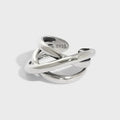 Vintage Irregular Design 18K Gold Plated S925 Sterling Silver  Multiple Layers Line Cross Woven Ring for Women