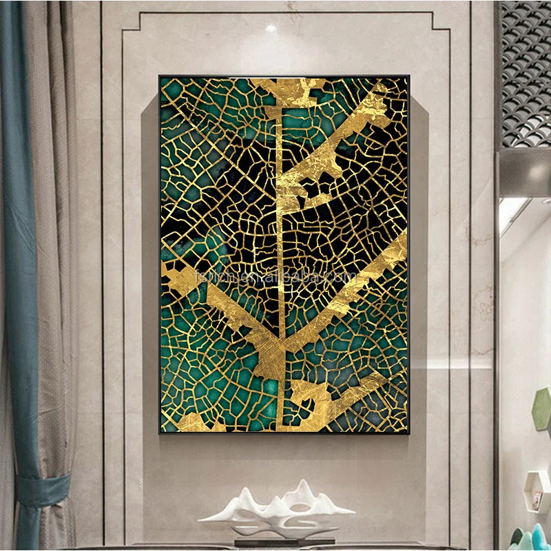 3D Pictures Modern Arts Living Room Decoration Still Life Paintings Gold Customised Diamond Landscape Crystal Porcelain Wall Art