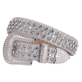 Customized Logo Buckle BB Rhinestone Belt an Cintruon for Women Western Girl Diamond Leather Belt Strap La Correa